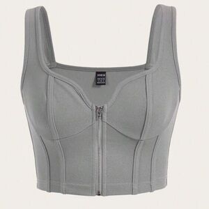 NWOT SHEIN Zip Up Crop Tank Top